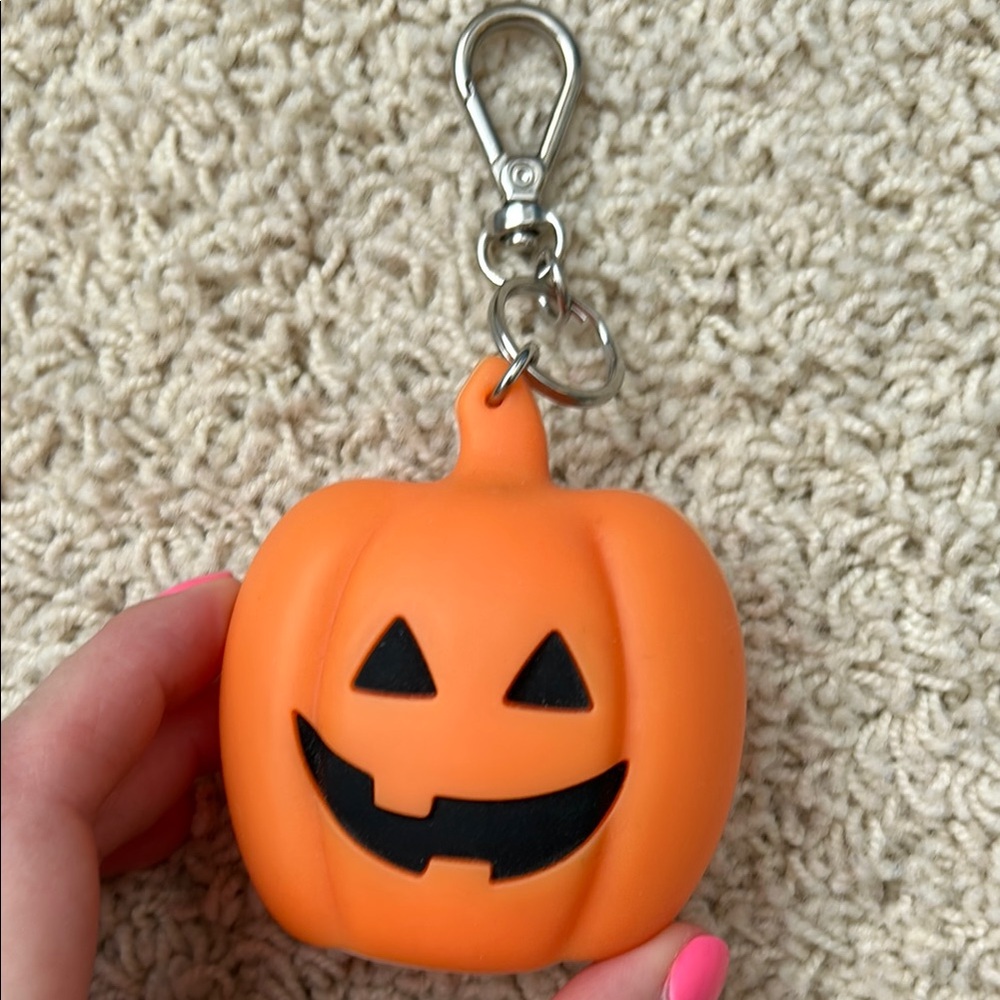 Bath and Body Works Orange Pumpkin Keychain for Handsanitizer